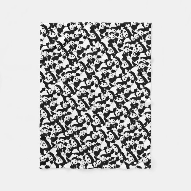 Panda pattern fleece blanket (Front)