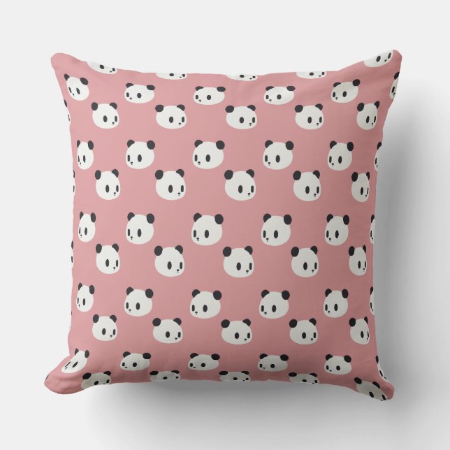 Panda pattern throw pillow (Front)