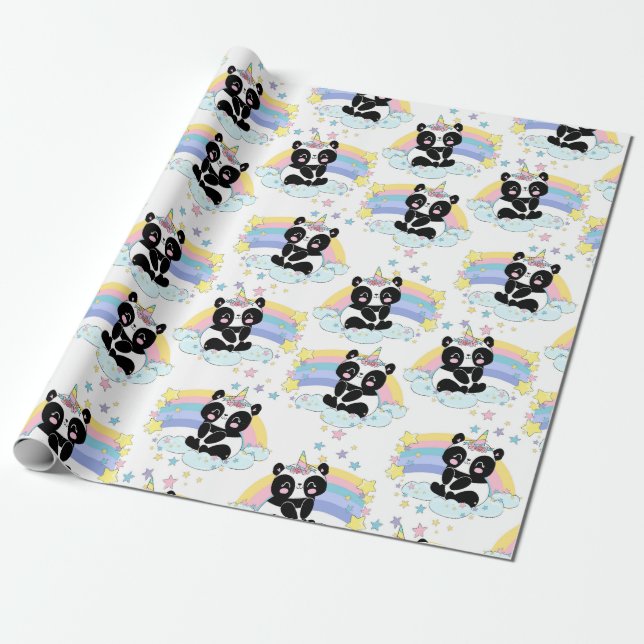 Panda Pattern Wrapping Paper (Unrolled)