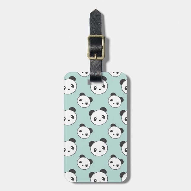 Panda patterned luggage tag (Front Vertical)