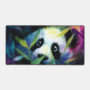 Panda Peeking Bamboo Aquarelle