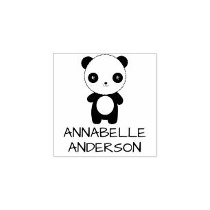 Panda Personalize Rubber Stamp
