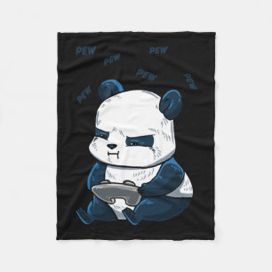 Panda Pew Cute Hob  Fleece Blanket