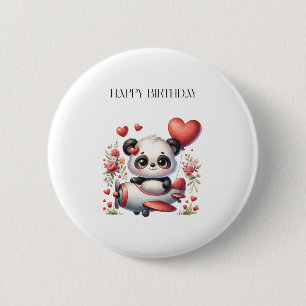 Panda Pilot Birthday 2 Inch Round Button