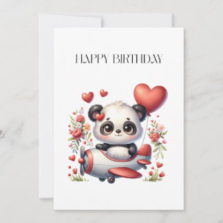 Panda Pilot Birthday Card