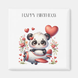 Panda Pilot Birthday Magnet