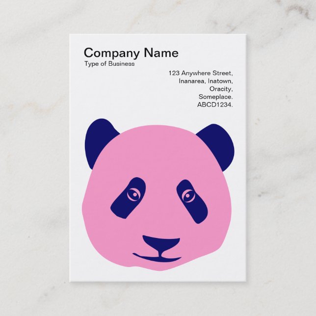 Panda - Pink and  Blue Business Card (Front)