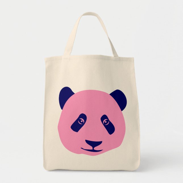 Panda - Pink and Blue Tote Bag (Front)