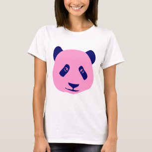 Panda - Pink and Dark Blue T-Shirt