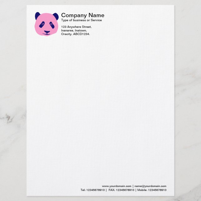 panda - Pink Letterhead (Front)
