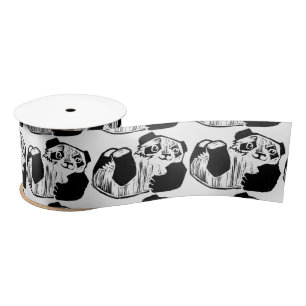 Panda Play 3" Wide Satin Ribbon, 2 Yard Spool Satin Ribbon