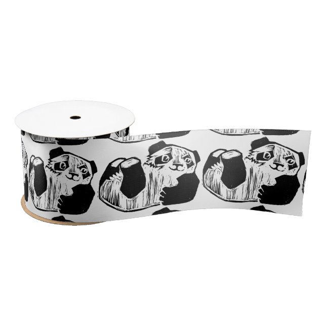 Panda Play 3" Wide Satin Ribbon, 2 Yard Spool Satin Ribbon (Spool)
