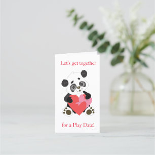 Panda Play date mom calling Appointment Card