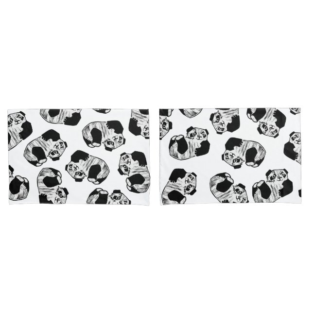 Panda Play Pair of Pillowcases, Standard Size Pillowcase (Front-Set)