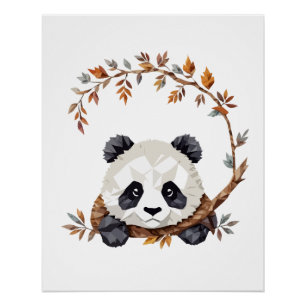 Panda Playful Adorable Fun Animal Colourful Joyful Poster