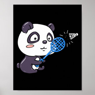 Panda Playing Badminton Getting Sweaty I Panda Bea Poster