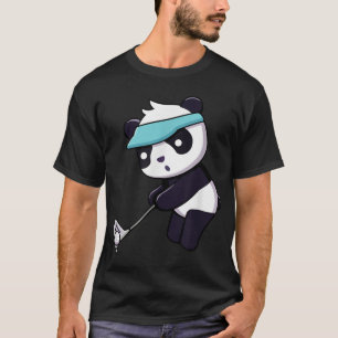 Panda Playing Golf Funny Animal Golfer Panda Bear  T-Shirt