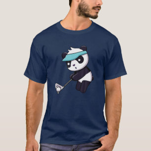 Panda Playing Golf Funny Animal Golfer Panda Bear T-Shirt
