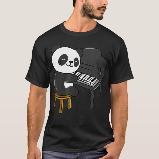 Panda Playing Piano  T-Shirt (Front)