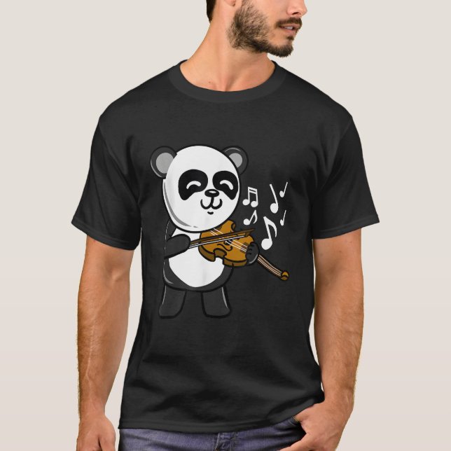 Panda Playing Violin T-Shirt (Front)