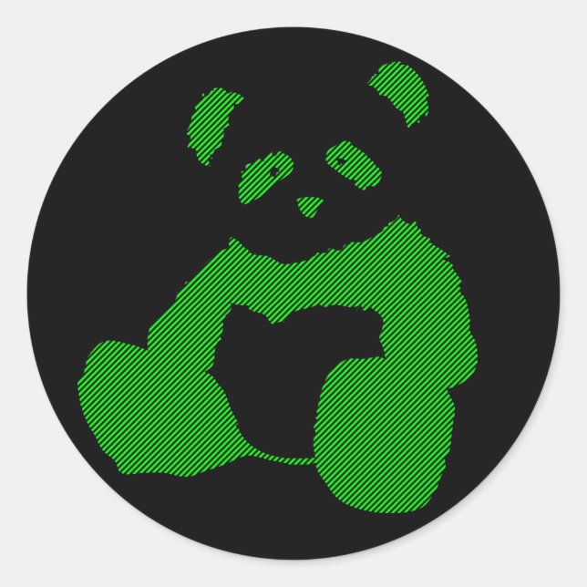 panda plush. classic round sticker (Front)