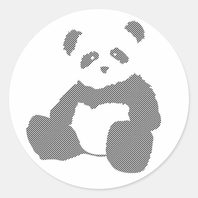 panda plush. classic round sticker (Front)