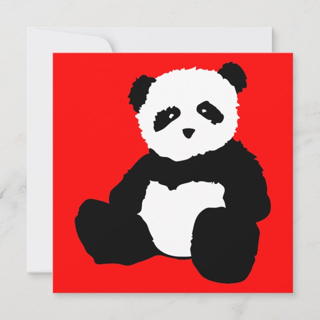 panda plush : colour customizable invitation (Front)