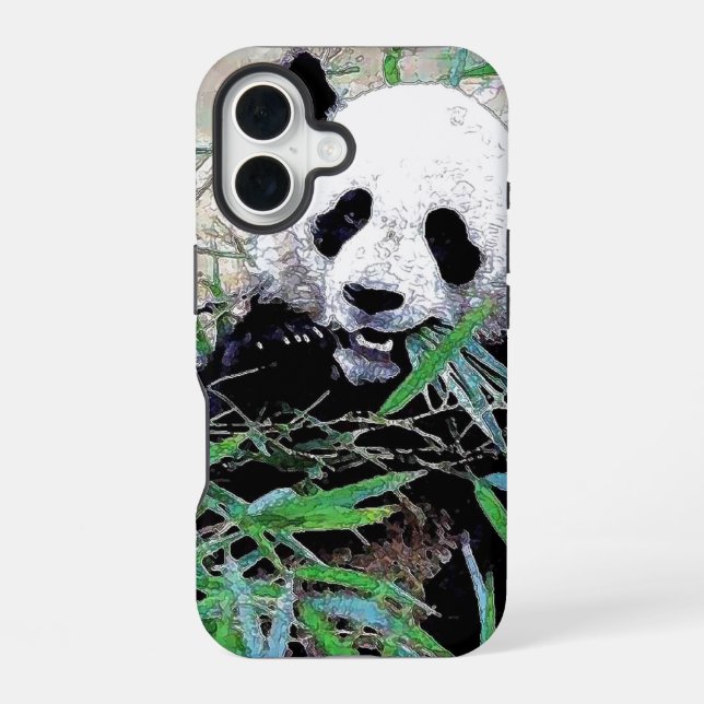 Panda Pop Art iPhone 16 Case (Back)