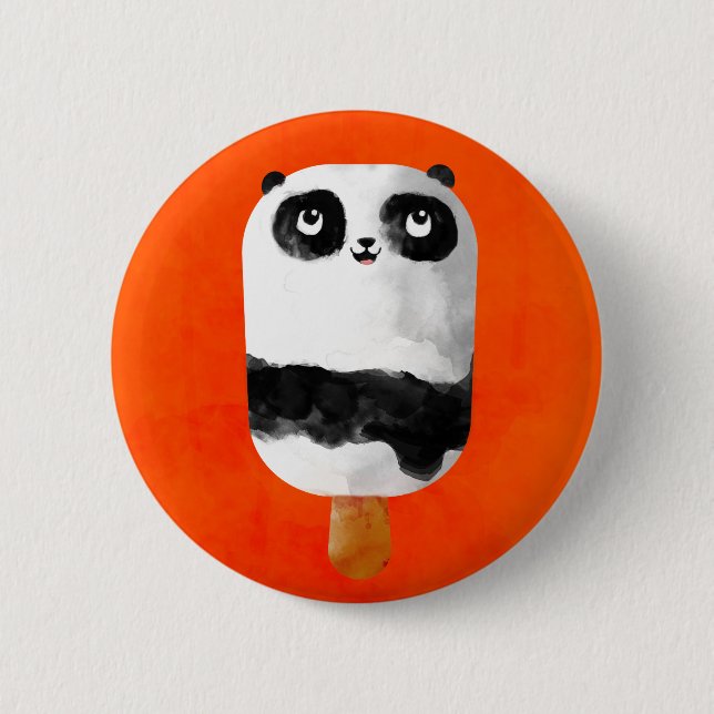 Panda Popsicle Ice Cream 2 Inch Round Button (Front)