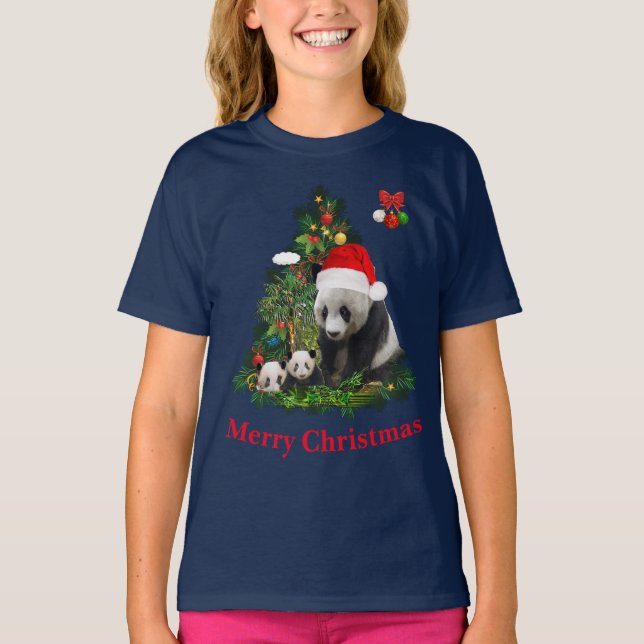 Panda porte le T-shirt de Noël (Devant)