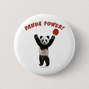 Panda Power Ping Pong 2 Inch Round Button