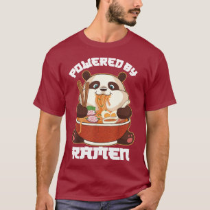 PANDA POWERED BY RAMEN   Fat Panda Eating Ramen T-Shirt