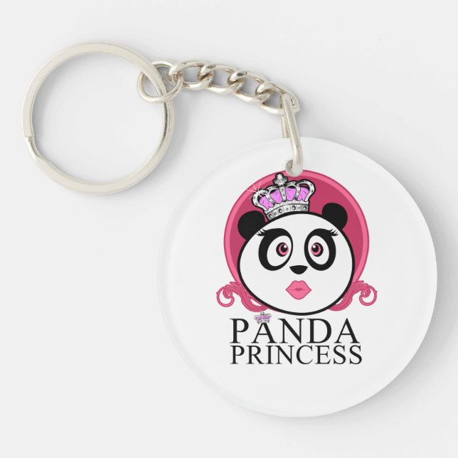 Panda Princess Cute Panda Queen Crown Keychain (Front)