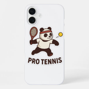 Panda Pro Tennis Sticker – Cute Sports Design iPhone 16 Plus Case