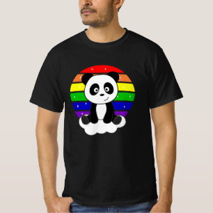 Panda Rainbow Glitter Kawaii Pandas Colorful T-Shirt