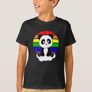 Panda Rainbow Glitter Kawaii Pandas Colourful T-Shirt