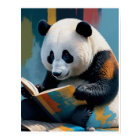 Panda Reading Book Poster Wall Art Home Decor