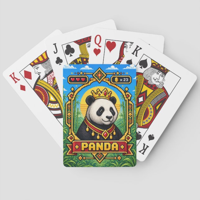Panda Retro 8-Bit Pixel Art Playing Cards (Back)