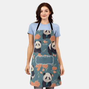 Panda Retro Colourful Personalized Pattern Apron