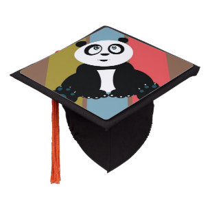 Panda Retro Graduation Cap Topper