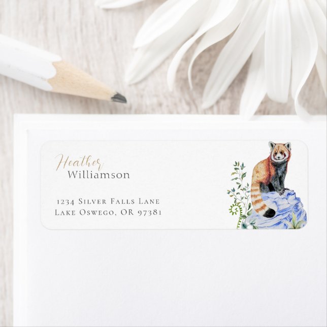 Panda rouge aquarelle (En situation)