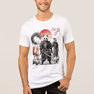 Panda Samurai & Mythical Warriors Fantasy Art Tri-Blend Shirt