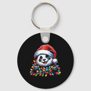 Panda Santa Christmas Light Christmas Panda Pajama Keychain