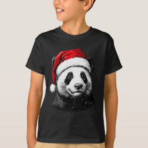Panda Santa Hat Funny Panda Lovers Christmas Xmas  T-Shirt