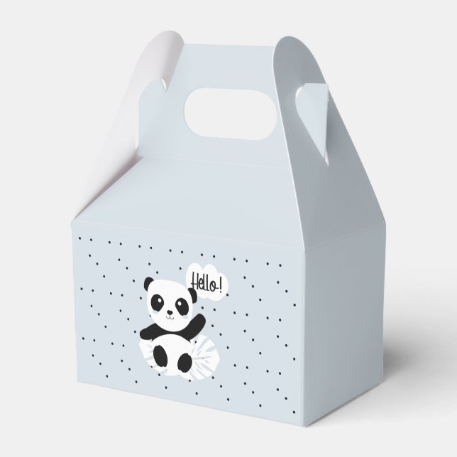 Panda says Hello Favor Box (Front Side)