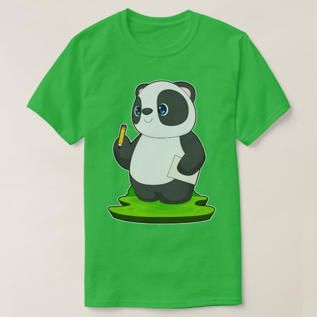Panda School Pencil Paper T-Shirt (Design Front)