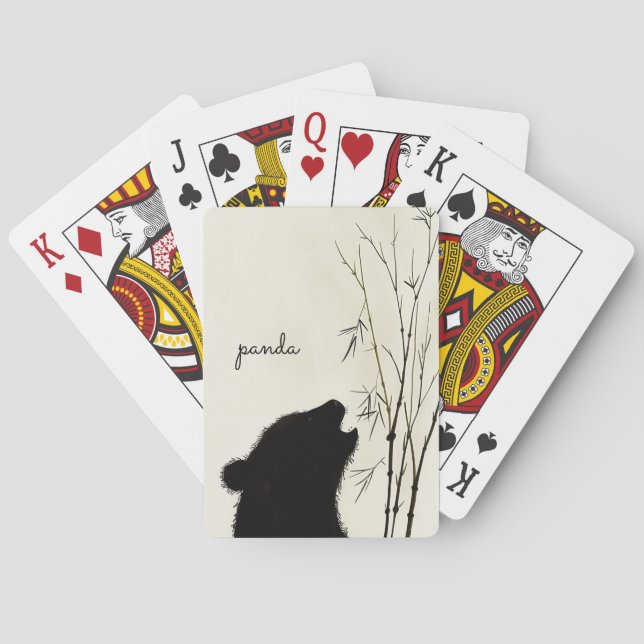 Panda Silhouette Playing Cards (Back)