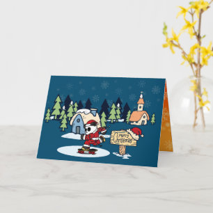 Panda Skateboarder Christmas Design Card