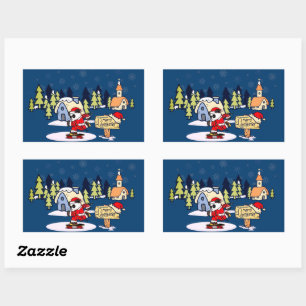 Panda Skateboarder Christmas Design Sticker