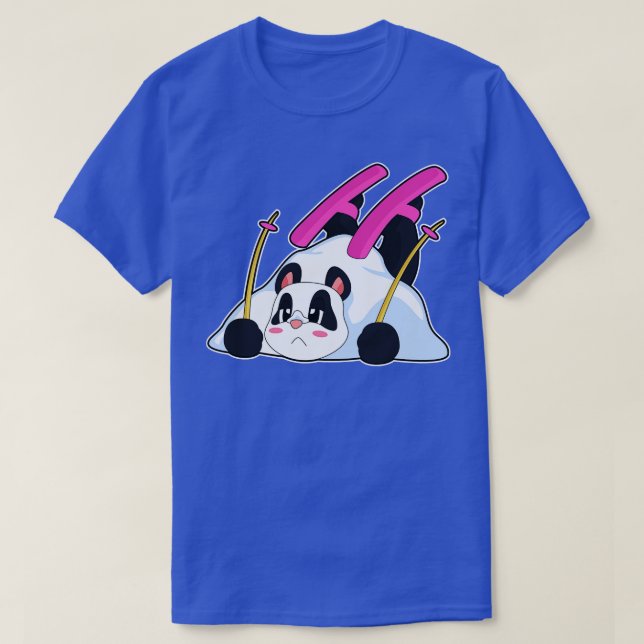 Panda Skier Ski T-Shirt (Design Front)